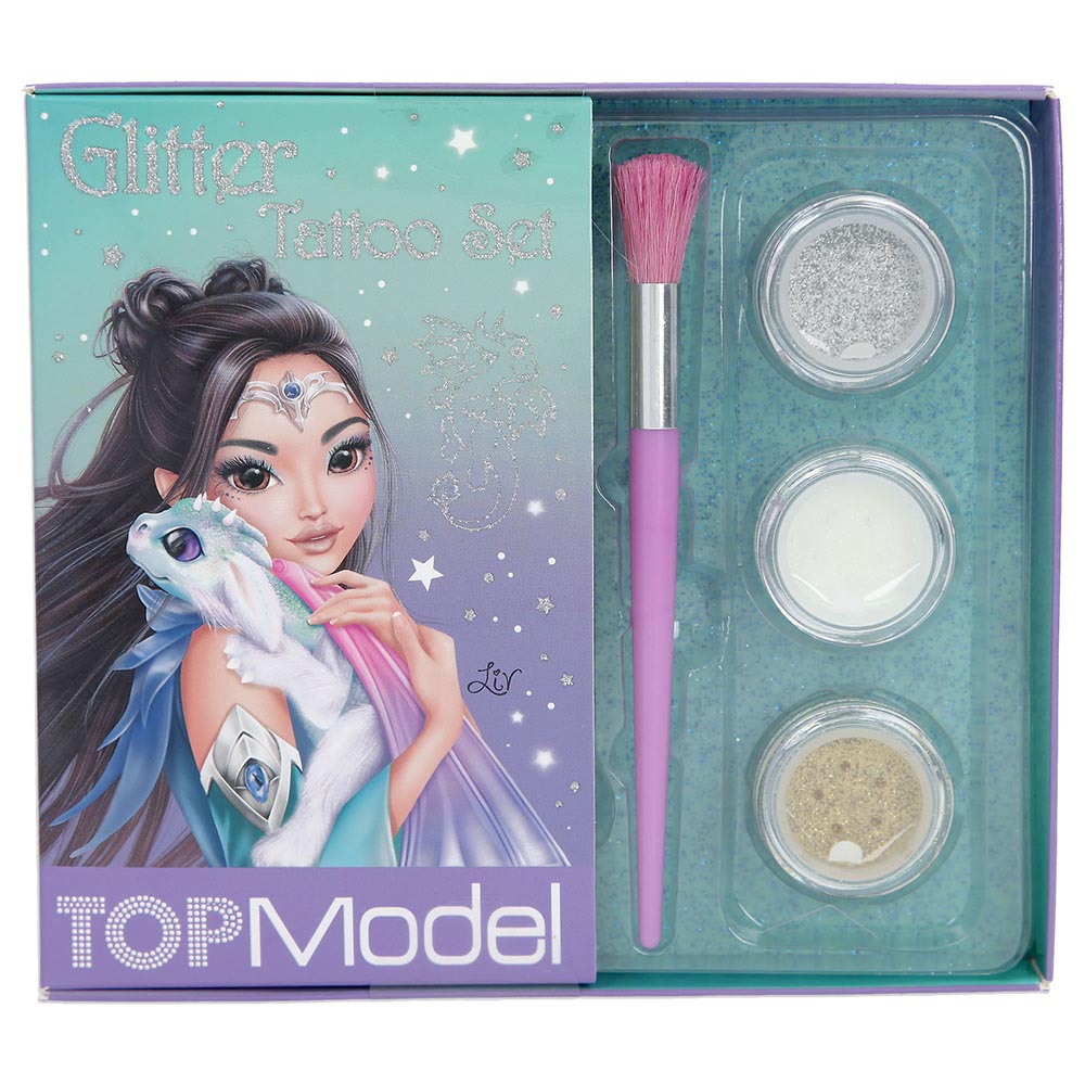 Top Model Glitter Tattoo Set Dragon Love