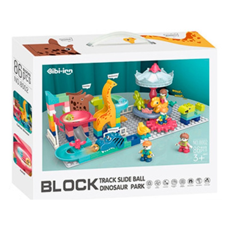 Ibi-Irn Cube Track Dinosaur Park Building -86 Piece