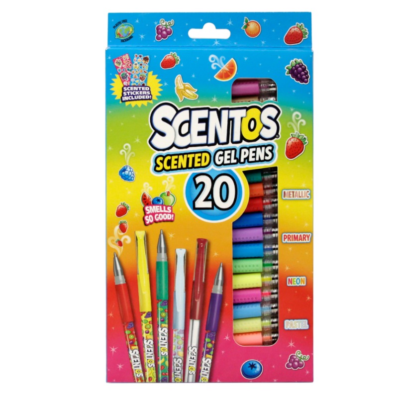 Scentos 20 Gel Pens With 2 Sticker Sheets