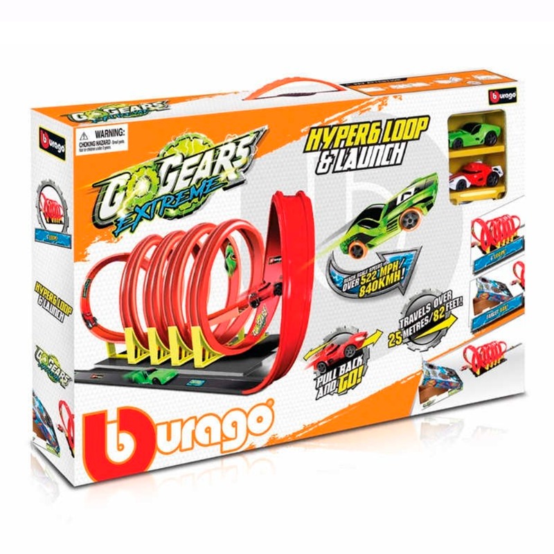 Bburago Go Gears Extreme Hyper 6 Loop And Launch - 2 Cars
