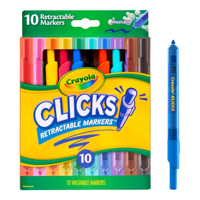 Crayola Clicks Retractable Markers - 10 Colors