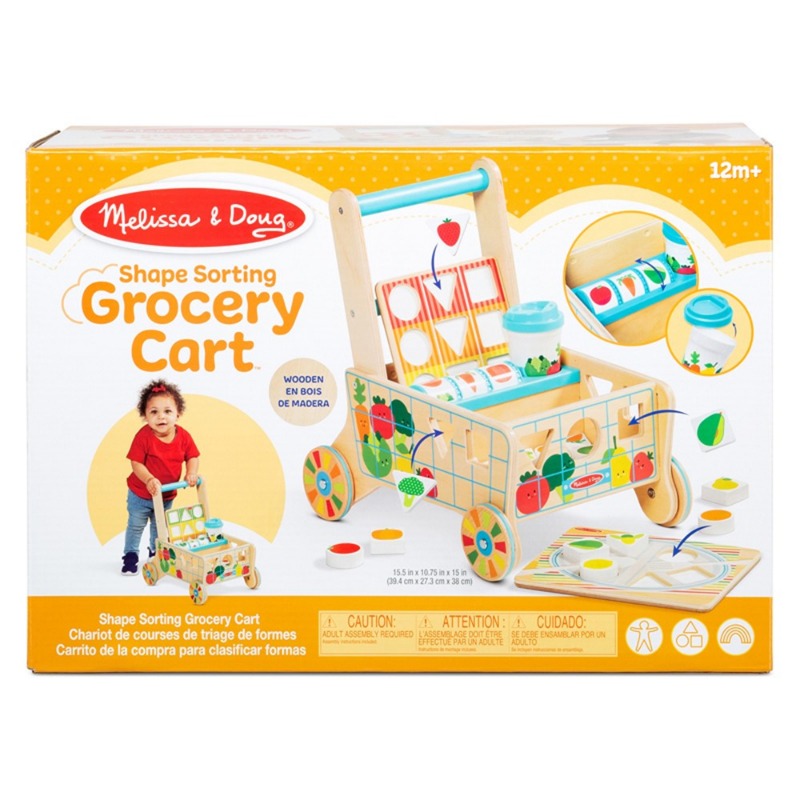 Melissa And Doug Wooden Shape Sorting Grocery Cart
