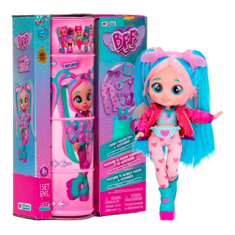 Cry Babies BFF Bruny Fashion Doll with 8 Surprises