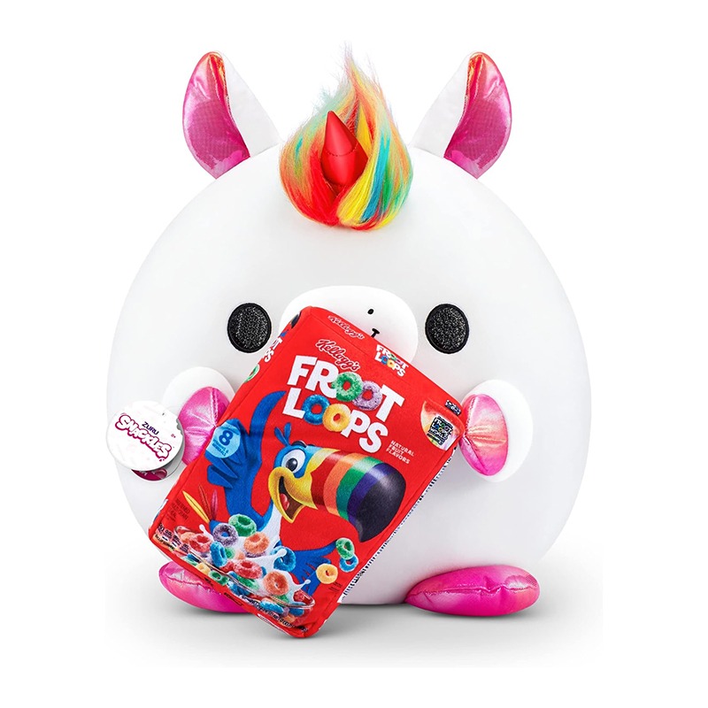 Snackles Medium - Unicorn Holding Plush Kellogg's Froot Loops