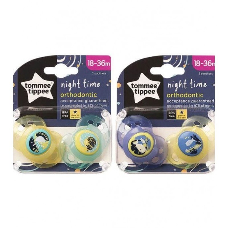 Tommee Tippee Soothers Night Time Pack Of 2 - 18-36M