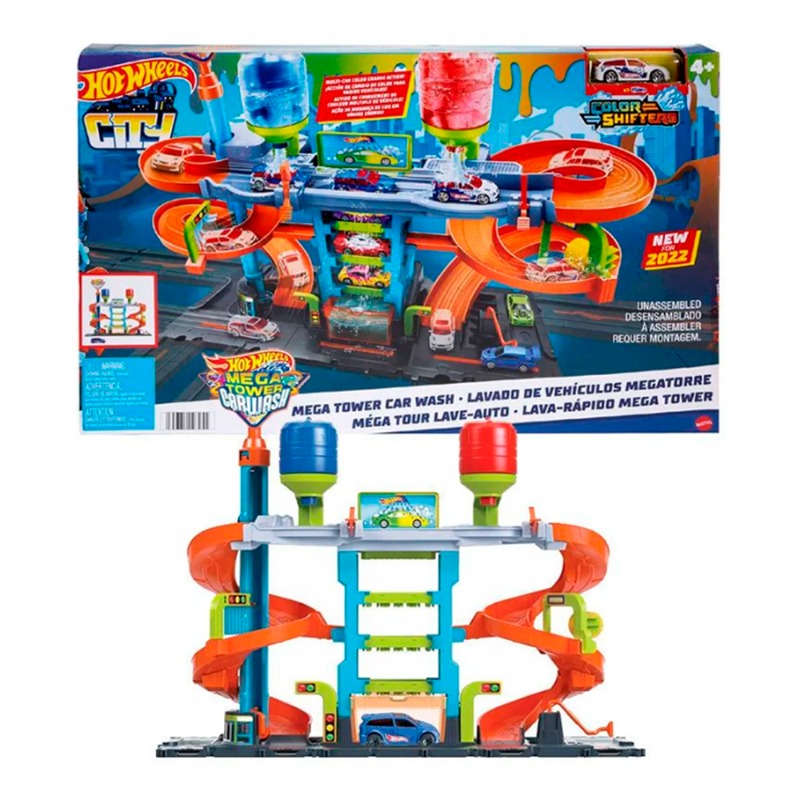 Dabdoob | Hot Wheels Mega Tower Car Wash Playset