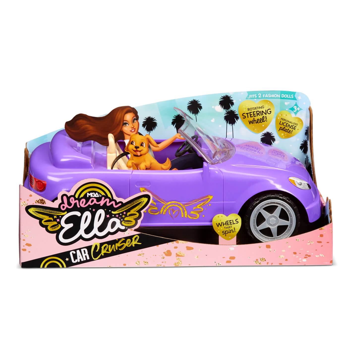 Dream Ella Car Cruiser Purple Convertible Car For Dolls - Purple