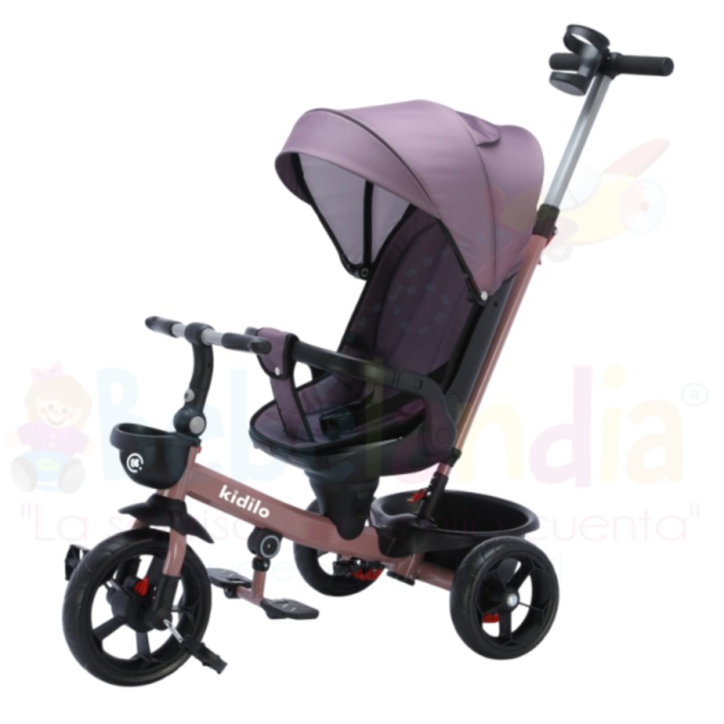 TOBBI Kids Kidilo 3-in-1 Tricycle with Stroller – Purple
