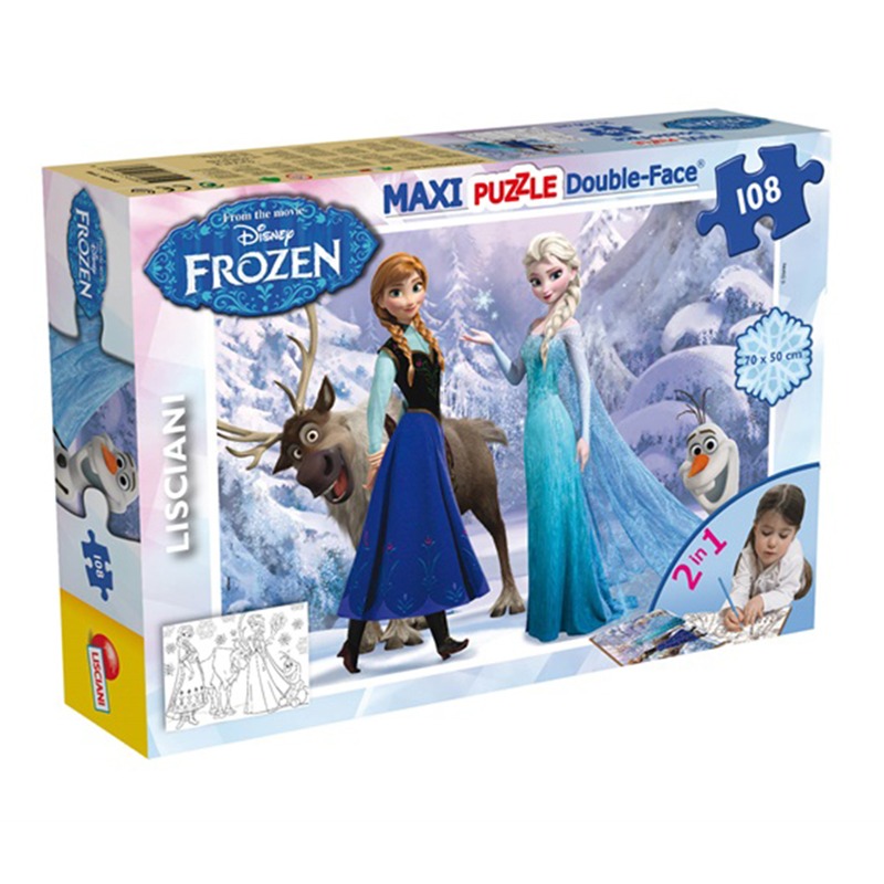 Lisciani - Puzzle Double Face Supermaxi 108 Frozen Elsa And Anna