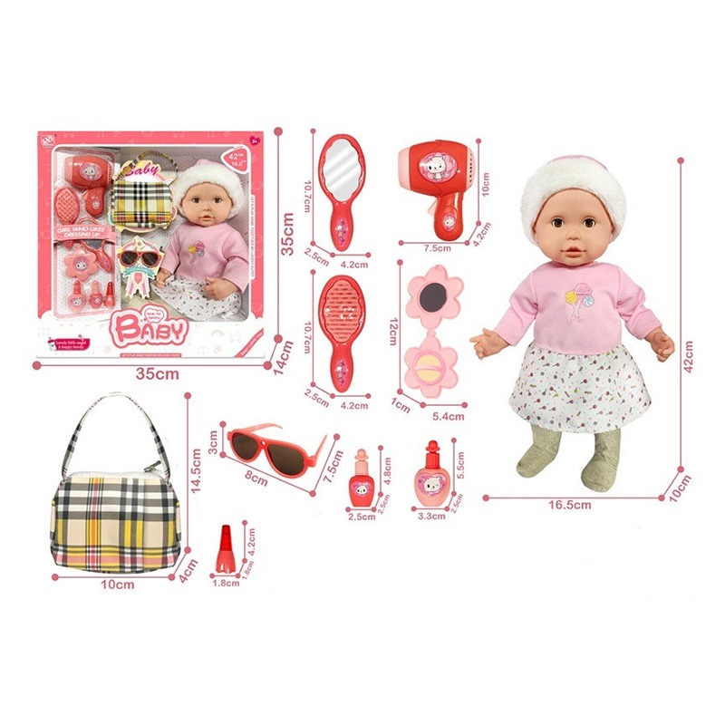 Xinlin Tong Love Family Doll Pink Travel Set with Hair Care Accessories