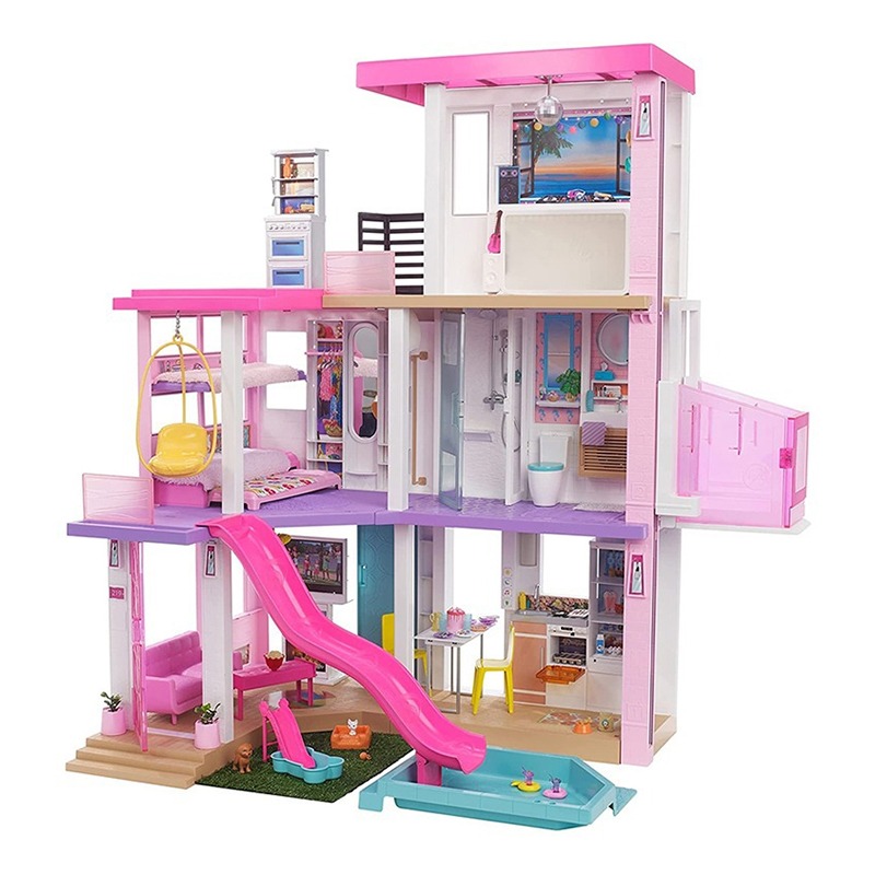 Barbie Dreamhouse (3. 75-ft) 3-Story Dollhouse Playset with Pool and Slide