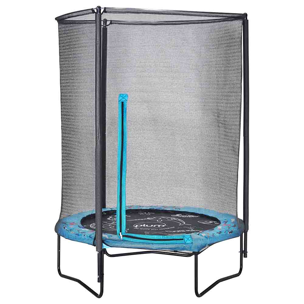 Plum 4. 5Ft Junior Jungle Trampoline And Enclosure With Sound - Blue