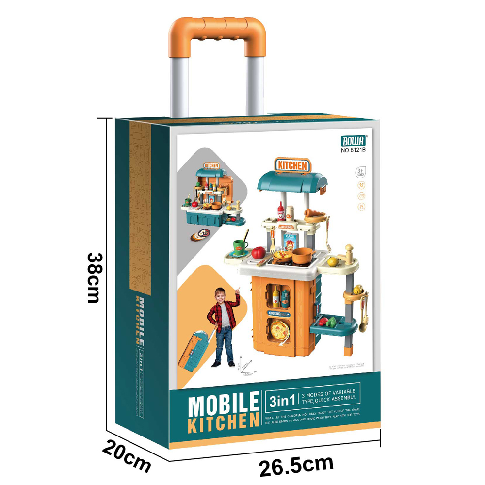 3 in 1 Mobile Kitchen Set 49 Pcs