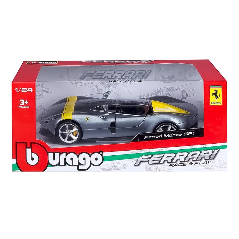 Bburago Ferrari Monza SP1 Silver Metallic Diecast Car