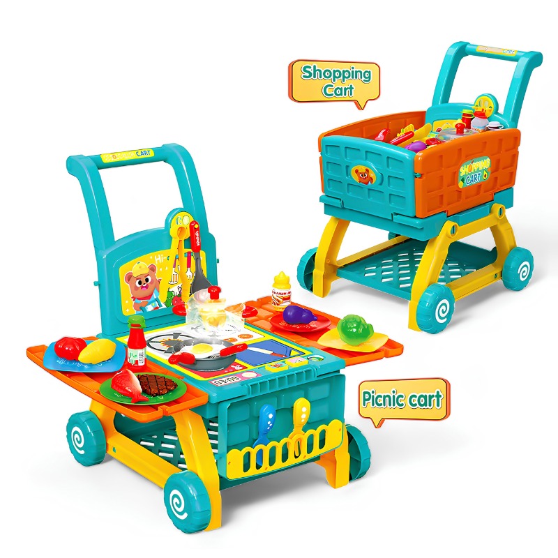 Shopping Cart Playset Pretend Toy For Kids