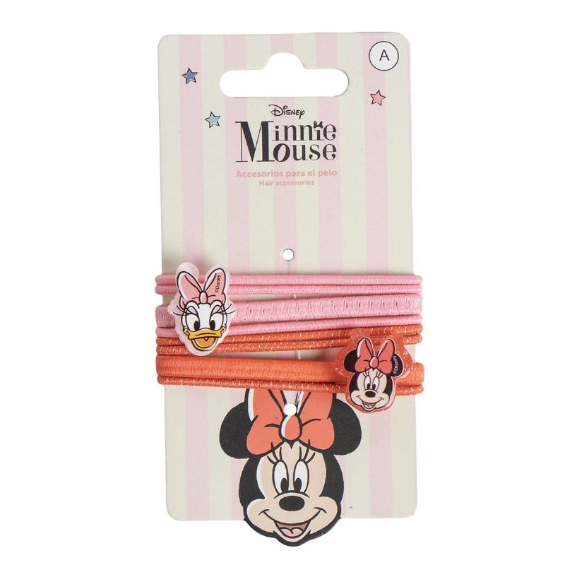 Disney Minnie Mouse Elastic Hair Accessories For Kids - 8 Pcs