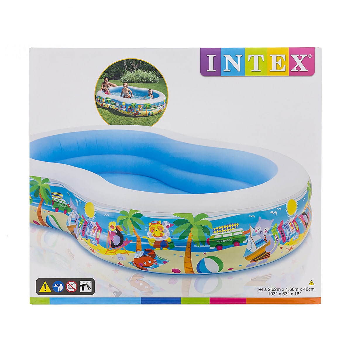 Dabdoob Intex Swim Center Paradise Inflatable Pool