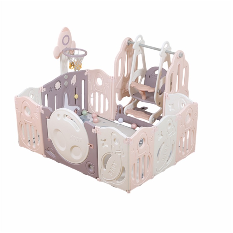 Foldable Activity Center with Basketball Hoop and Swing