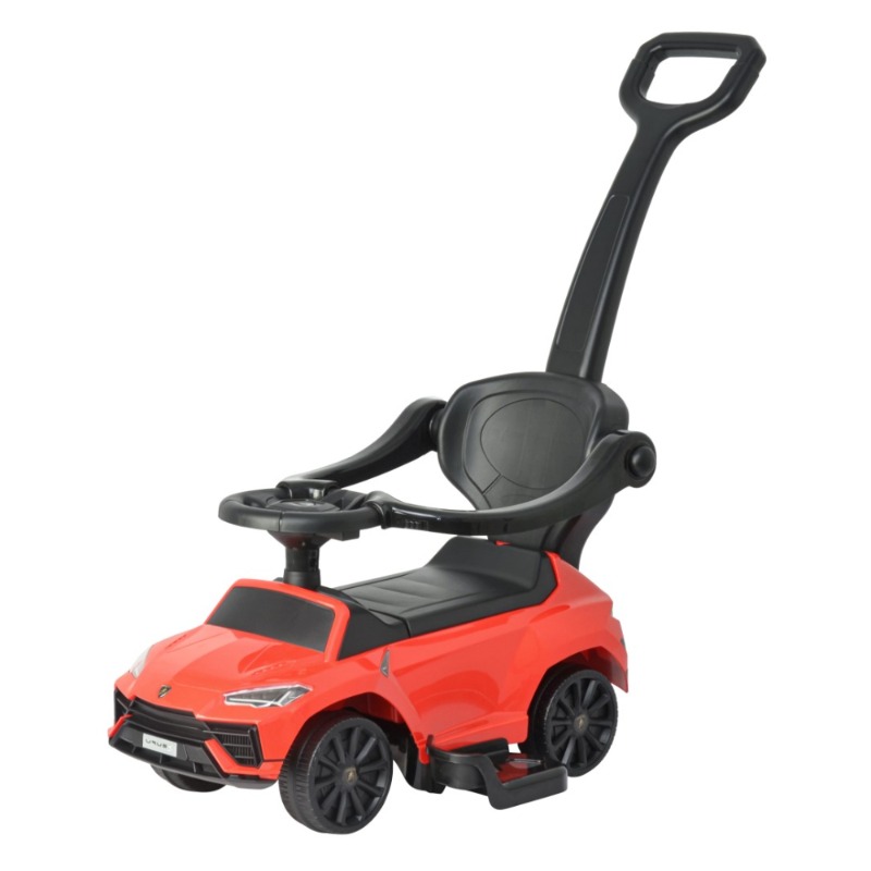 TOBBI Lamborghini Urus 3-in-1 Ride-On Car with Push Bar – Red