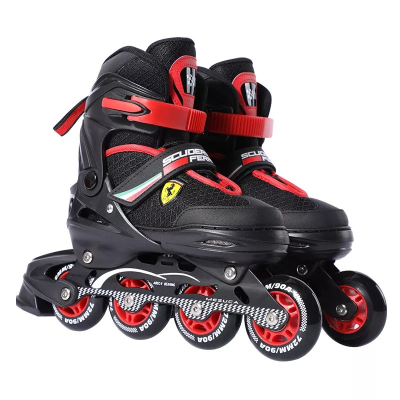 Ferrari Adjustable Inline Skates Black Color - Size 31-34