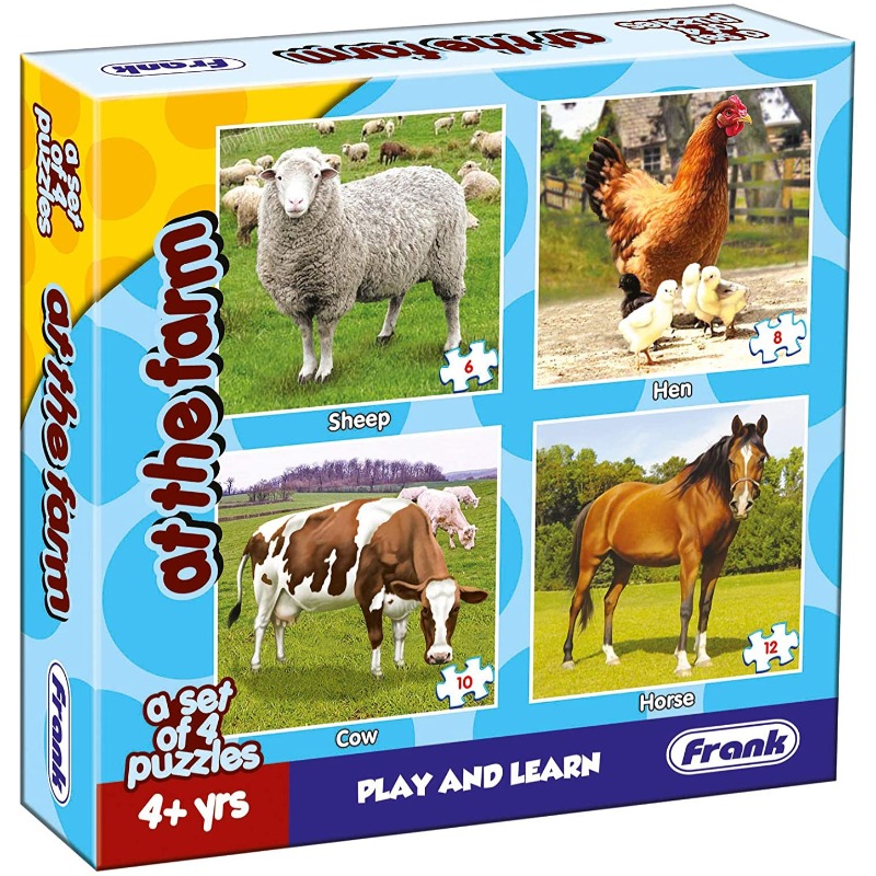 Frank at The Farm Pack of 4 Puzzles - 36pcs