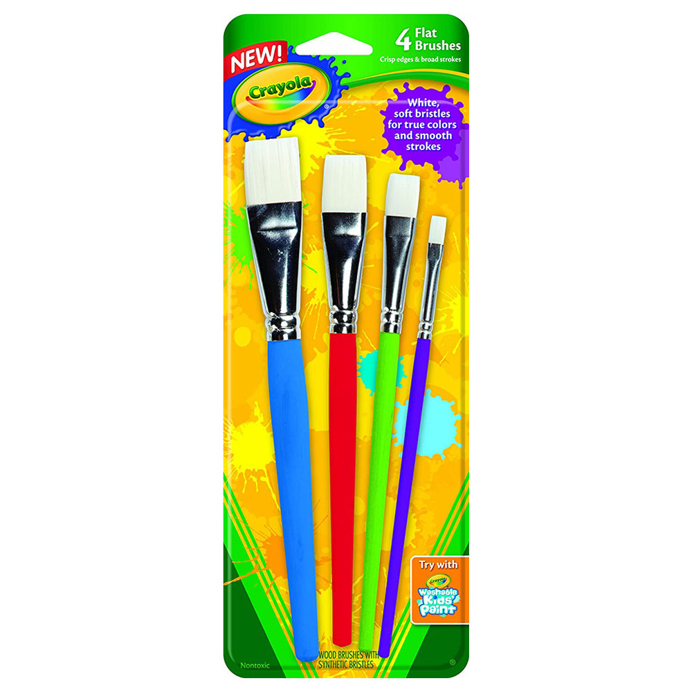 Crayola Art and Craft Flat Brush Set 4Pcs