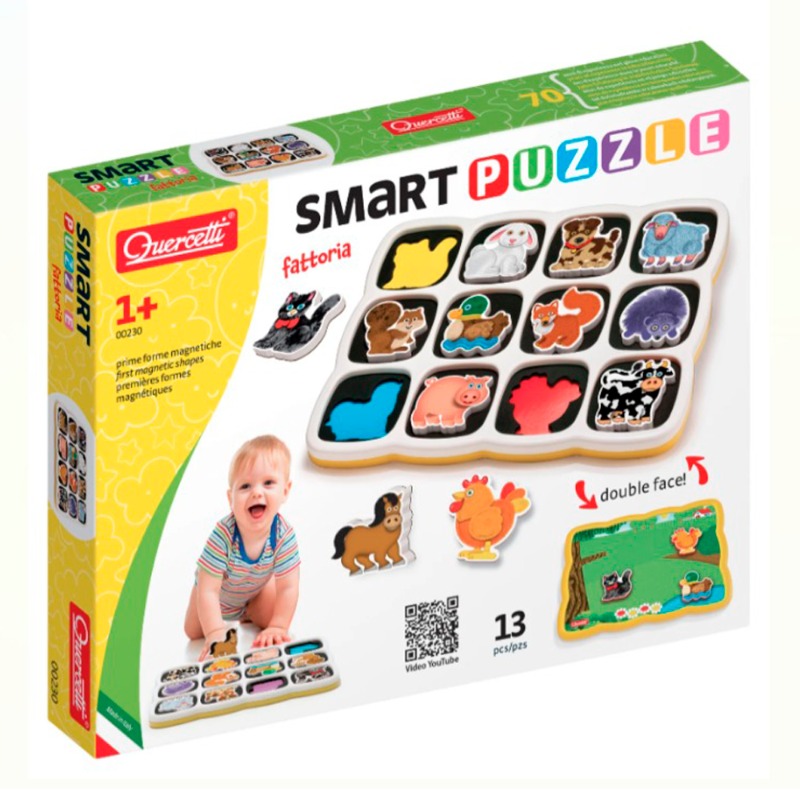 Quercetti Happy Farm Magnetic Puzzle -13 Pieces