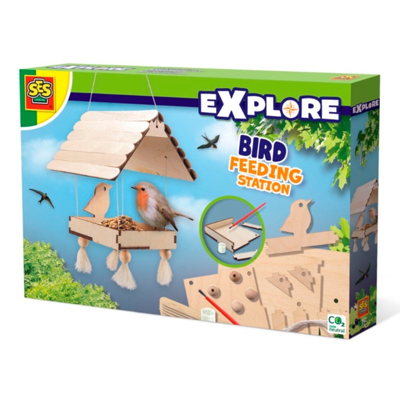 SES Creative Wooden Bird Feeding Station