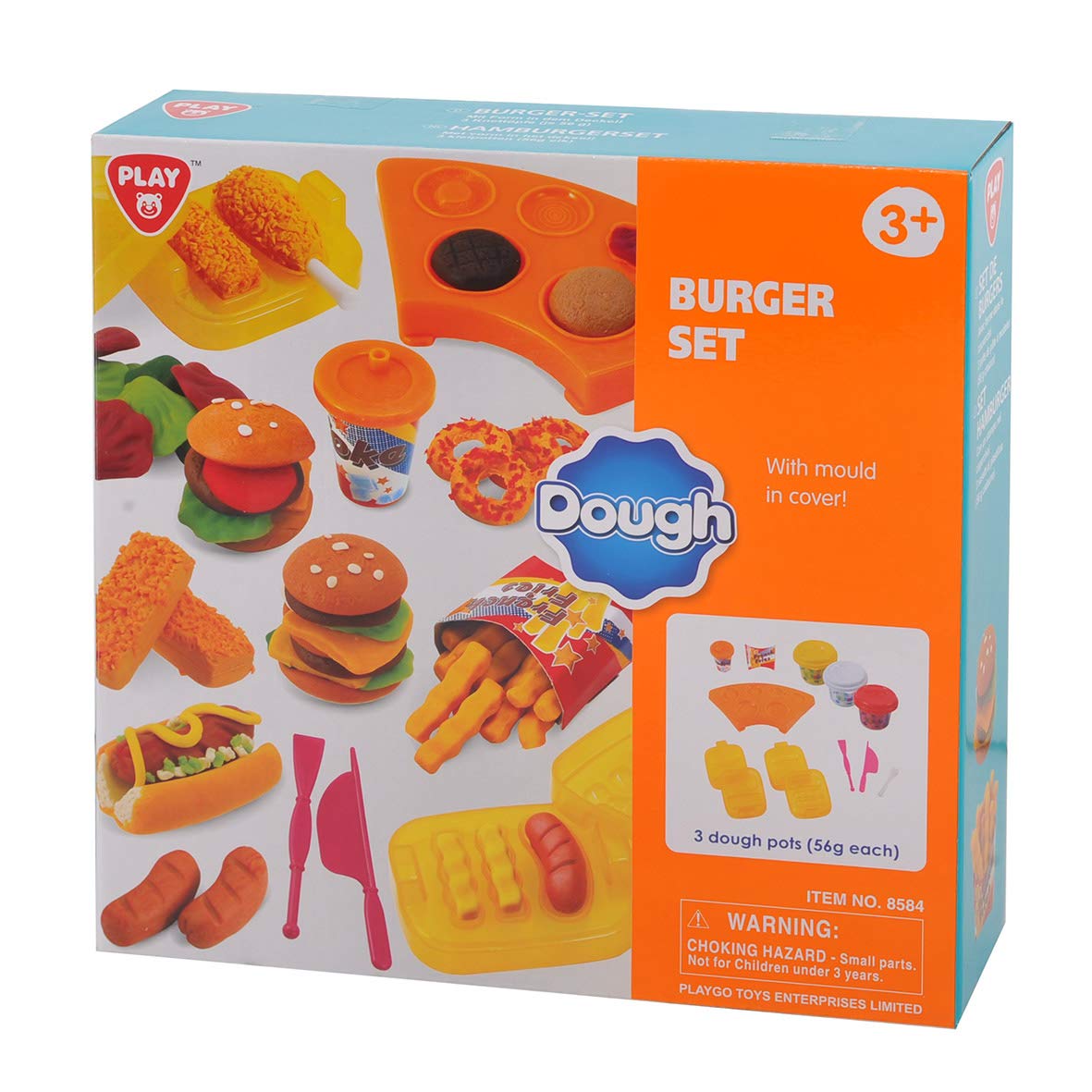Playgo Burger Set Kitchen Toy With Dough