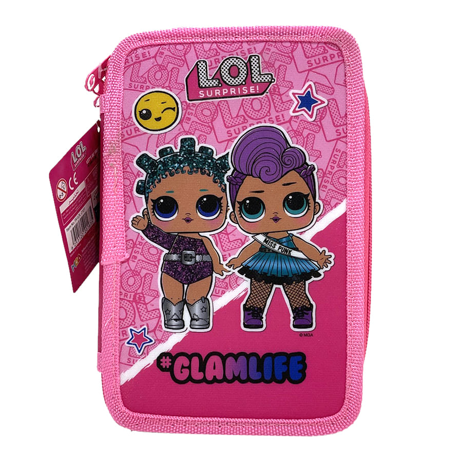 L. O. L. Surprise 3 Zippers Pencil Case Coloring Set