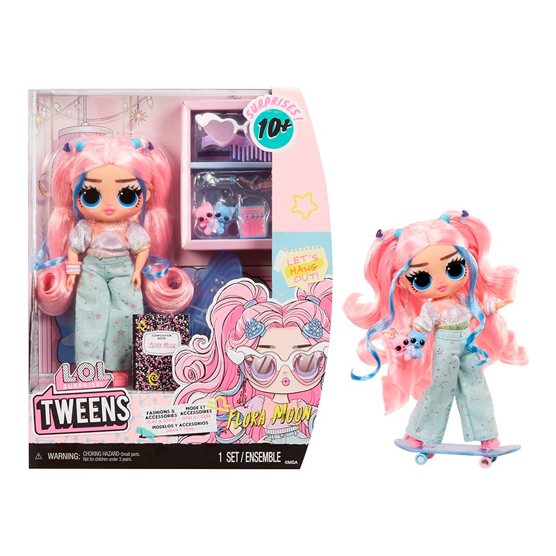 LOL Surprise Twins Fashion Flora Moon Doll with 10 Surprises