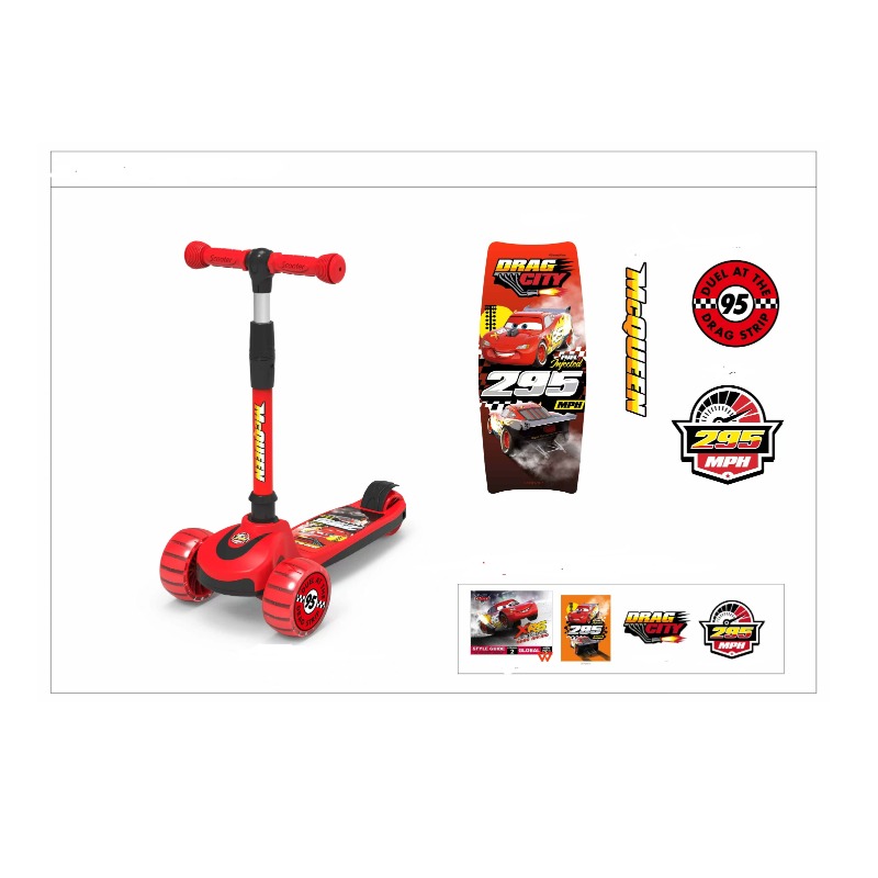 Disney Cars Lightening Mc Queen Foldable Twist Scooter