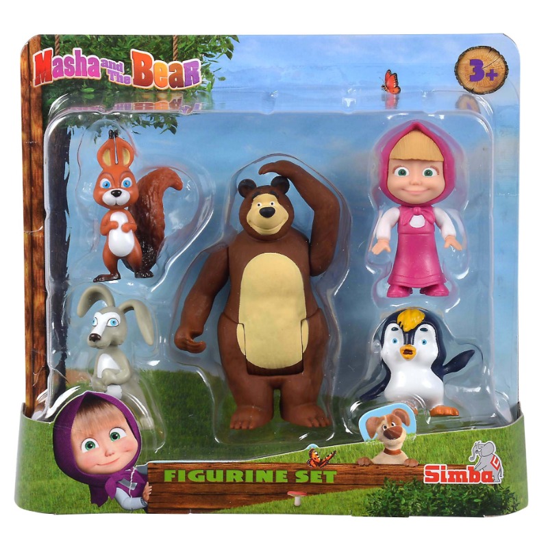 Masha And The Bear Figure Set - 5 Pack