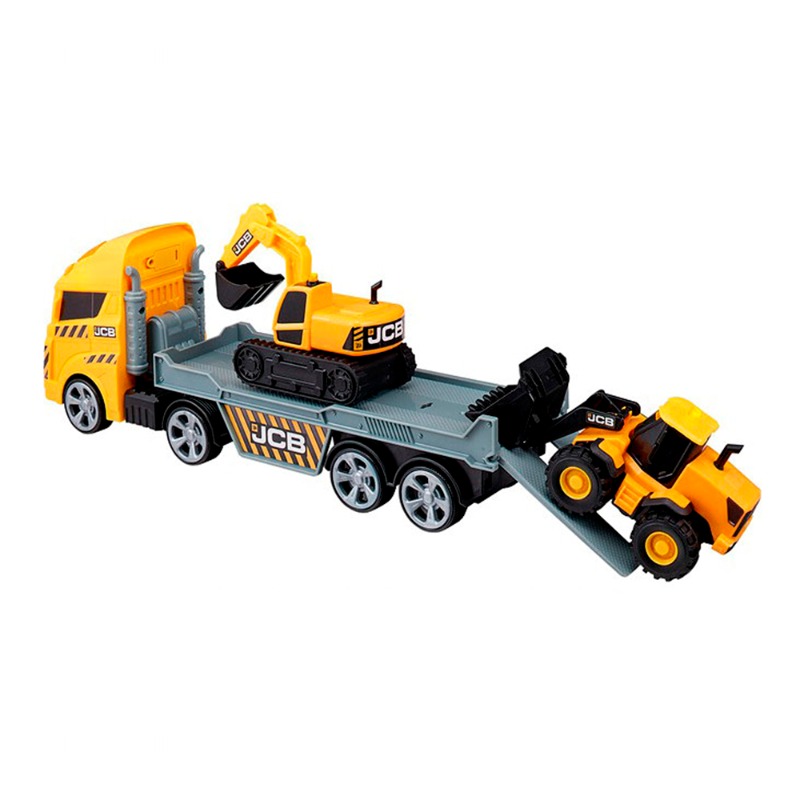Teamsterz Light & Sound Construction Truck Transporter JCB - 3 Piece