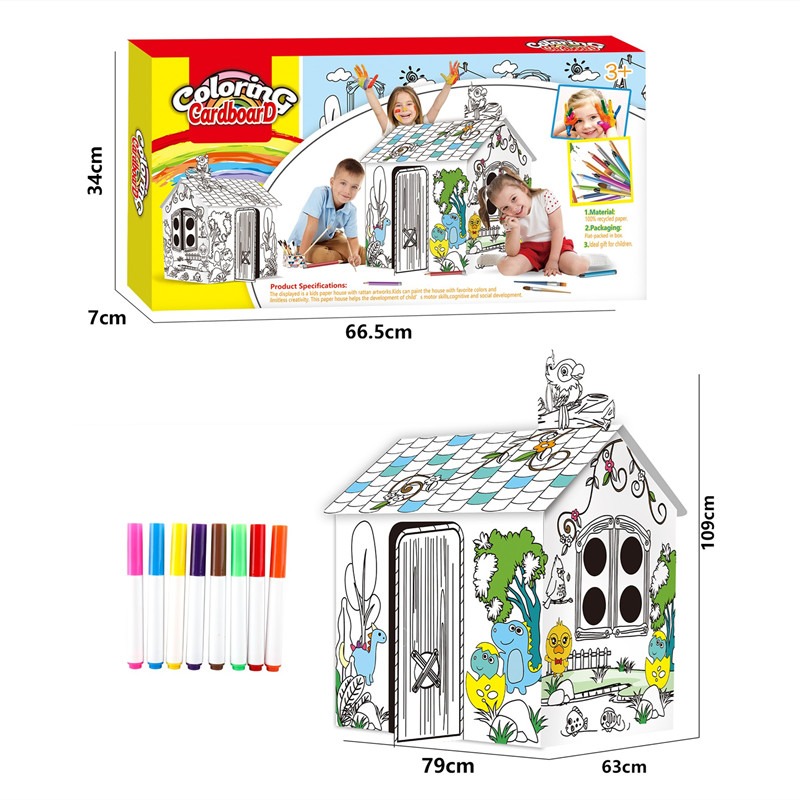 Coloring Cardboard 3D Doodle - Jungle House