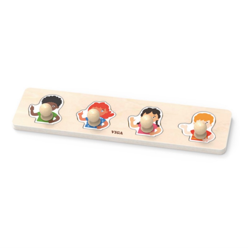 Wooden 4pc Knob Puzzle (Skin Difference)