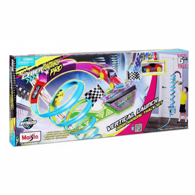 MAISTO Cyber Racers Vertical Launch Track Set with 2 Pullback Vehicles