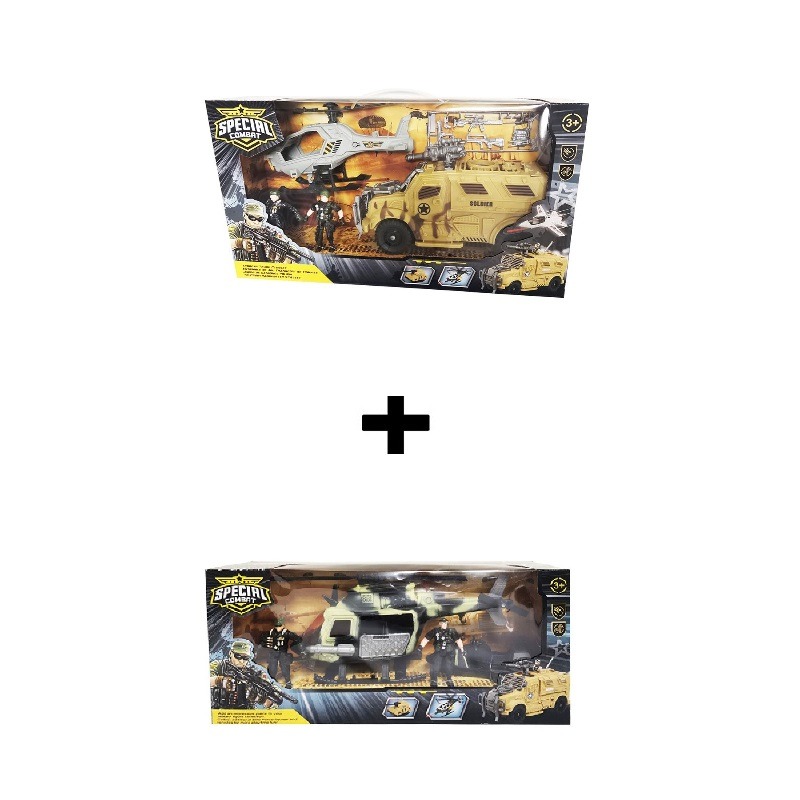 Buy 1 Get 1 Special Compat Helicopter And Tank + Military Helicopter Playset