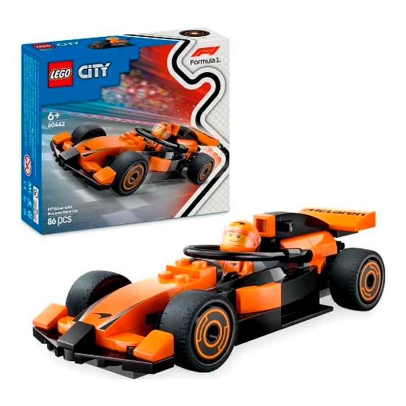 Lego City F1 Driver With Mclaren Race Car Mini Vehicle Toy Playset 60442