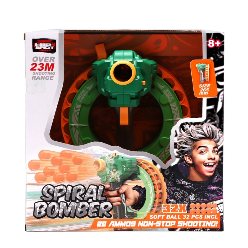 Hip Shot B/O Spiral Bomber 32pcs Soft Balls