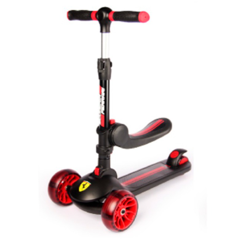 Ferrari Foldable Twist Scooter 2 In 1 - Black