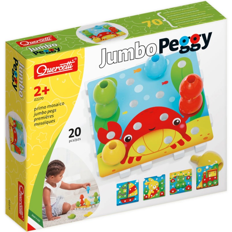 Quercetti 2in1 Jumbo Peggy Insert Mosaic- 20Pcs