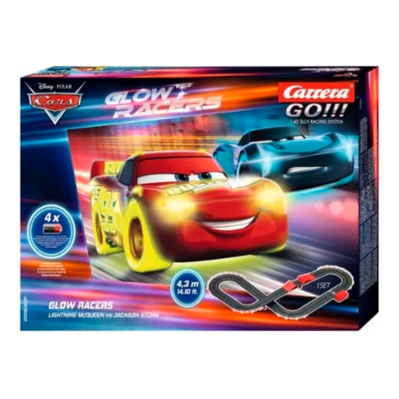 Dabdoob Carrera GO Disney Pixar Cars Glow Racers Slot Car set