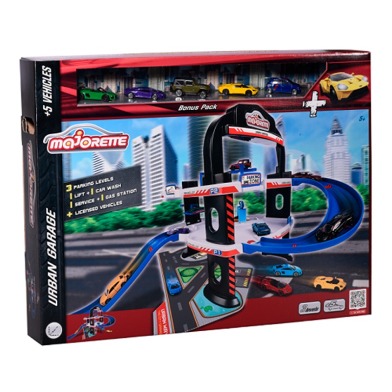 Majorette -Urban Garage With 5 Cars