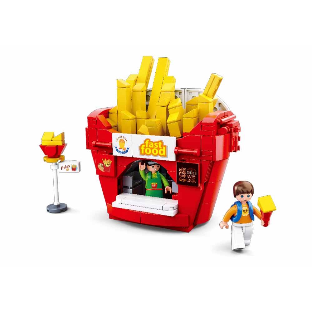 Sluban Food Court French Fries House Building Blocks