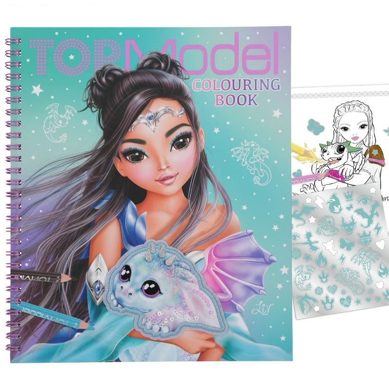 Top Model Coloring Book With Sequins Dragon Love