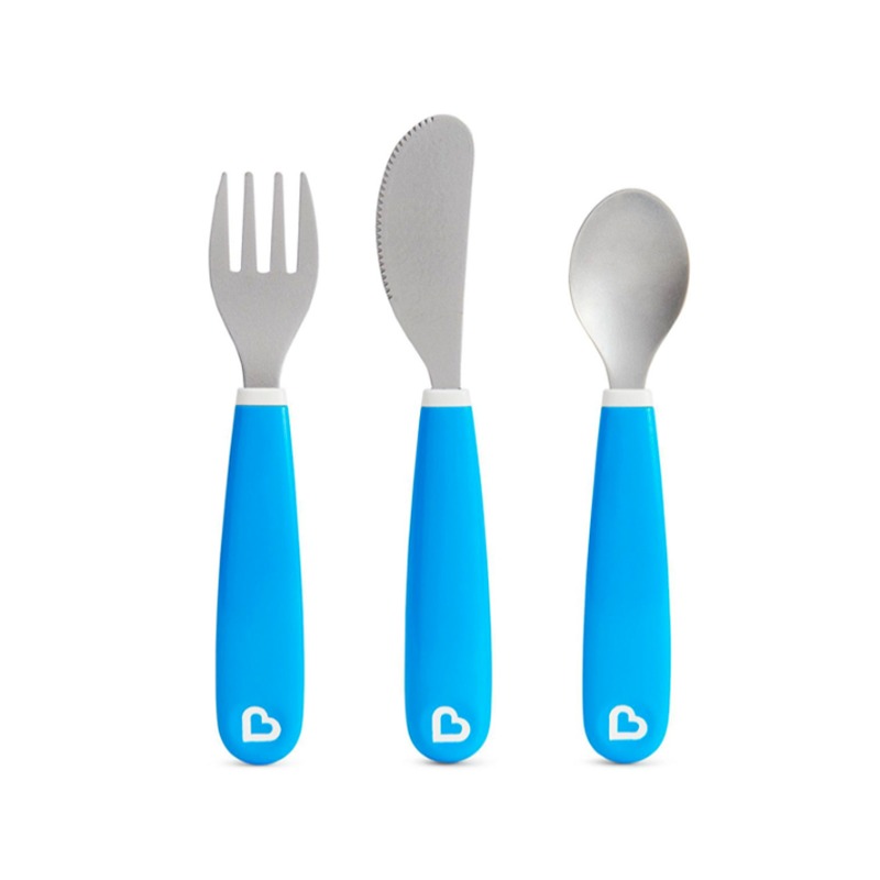 Munchkin Splash Toddler Fork Knife And Spoon Set Blue – 3 Pcs
