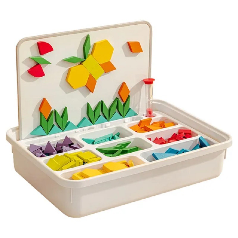 Mideer Magnetic Wooden Geometry Blocks - 250pcs