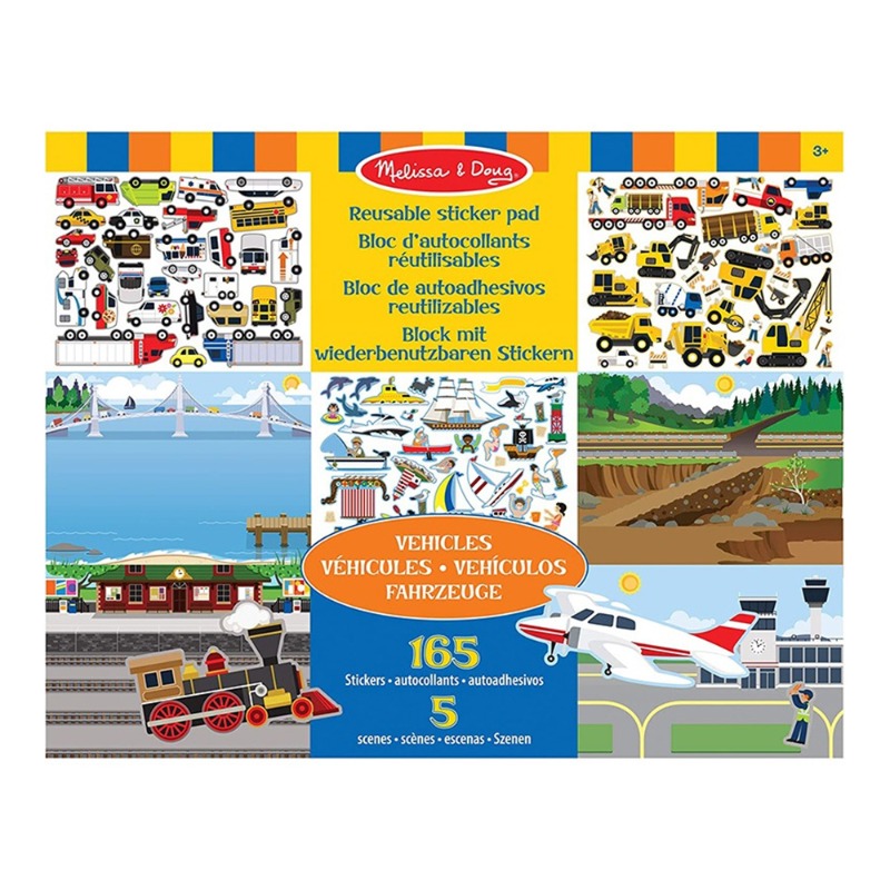 Melissa and Doug Reusable Sticker Pad Transportation 165 Pcs
