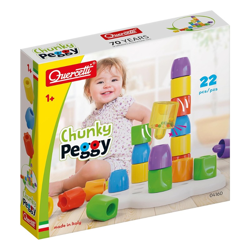 Quercetti Geokid Daisy Maxi Chunky Peggy - 22 Piece